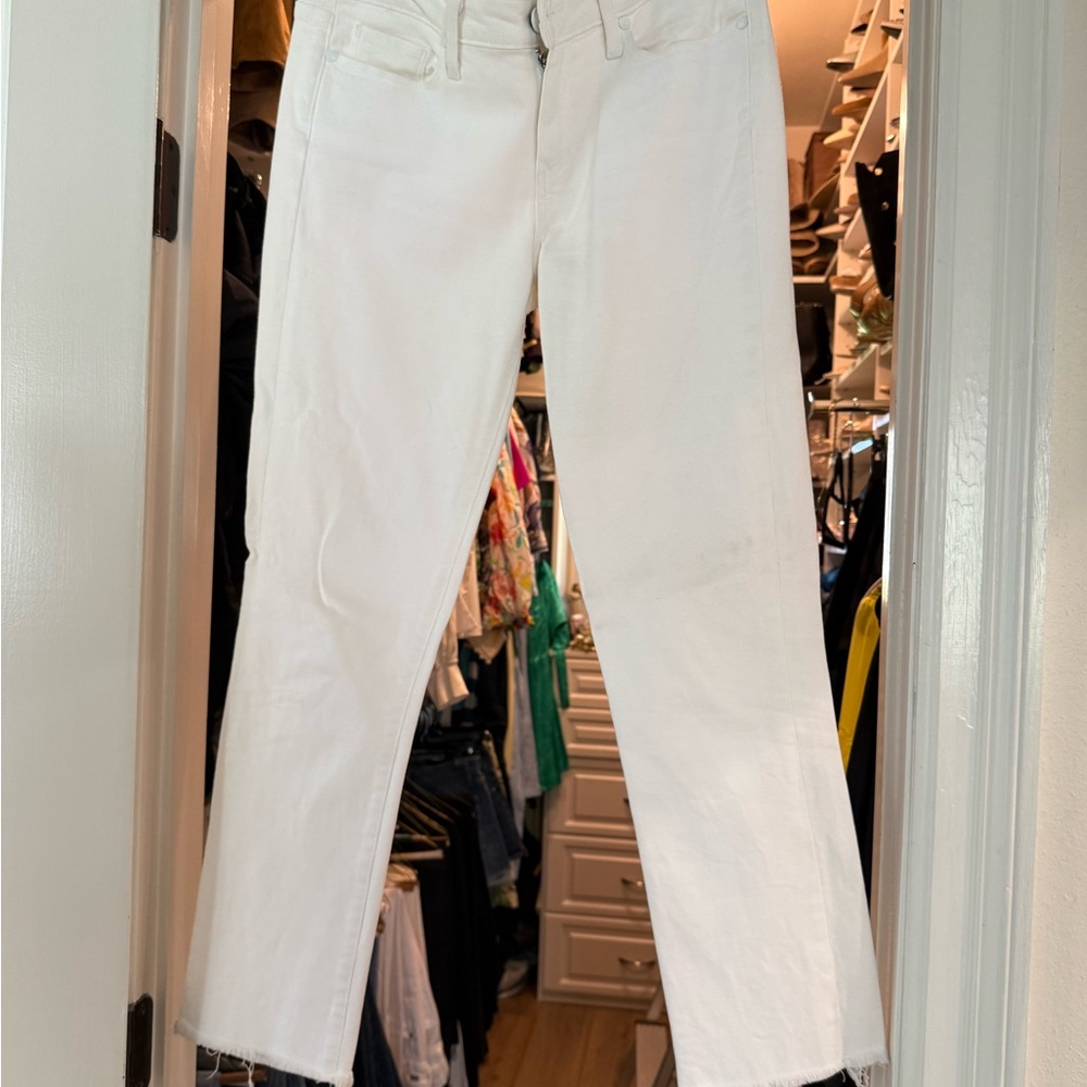PAIGE Women's Cropped White Jeans